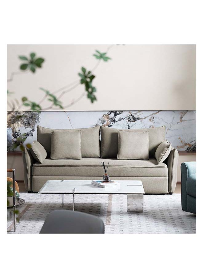 DANUBE HOME Danube Home Zaden 3 Seater Fabric Sofabed Modern Design Three Seat Sofas Comfortable Living Room Furniture L 220 x W 86 x H 92 cm Beige  - Image 3
