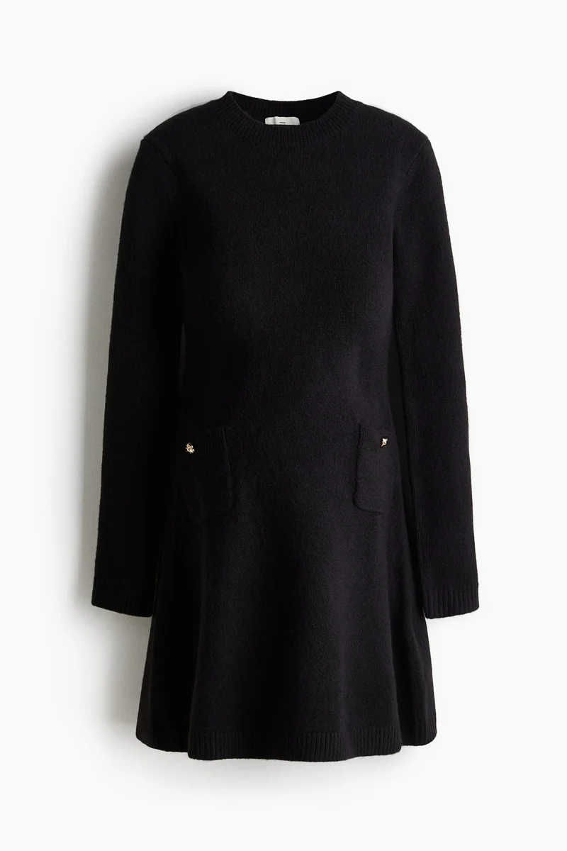H&M MAMA Knitted flared-skirt dress