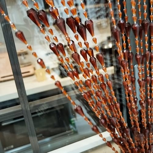 ave split Beaded Curtain Doorways Acrylic Hanging Door Beads String Curtains Tassel Room Divider Screen Decor for Doorway Window Living Room Wedding (042coffee, 39 inch x 78.7 inch), ES042 - Image 1
