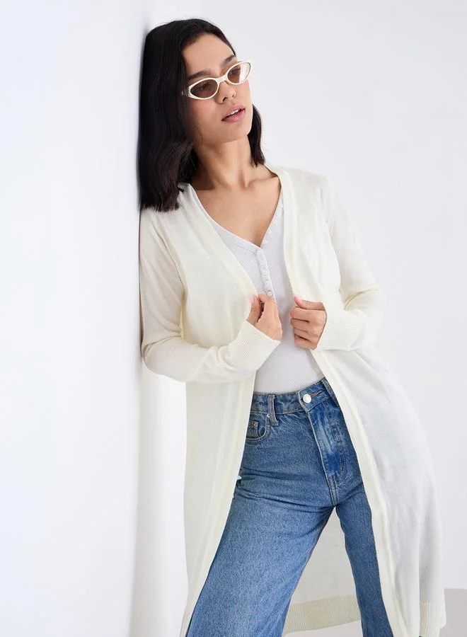 Styli Styli Regular Fit Longline Front Open Cardigan
