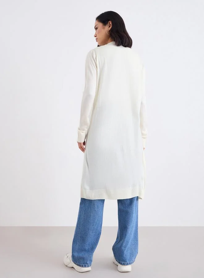 Styli Styli Regular Fit Longline Front Open Cardigan