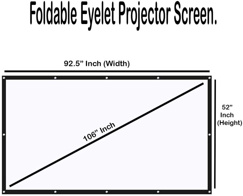 SAVSOL 2023 Upgraded 106 Inches Diagonal 16:9 Aspect Ratio, 92 Inches x 52 Inches, Supports UHD-3D-4K Technology Universal Eyelets Type, 8 Feet x 4.5 Feet Projector Screen (Width 234 cm x 132 cm Height) - Image 2