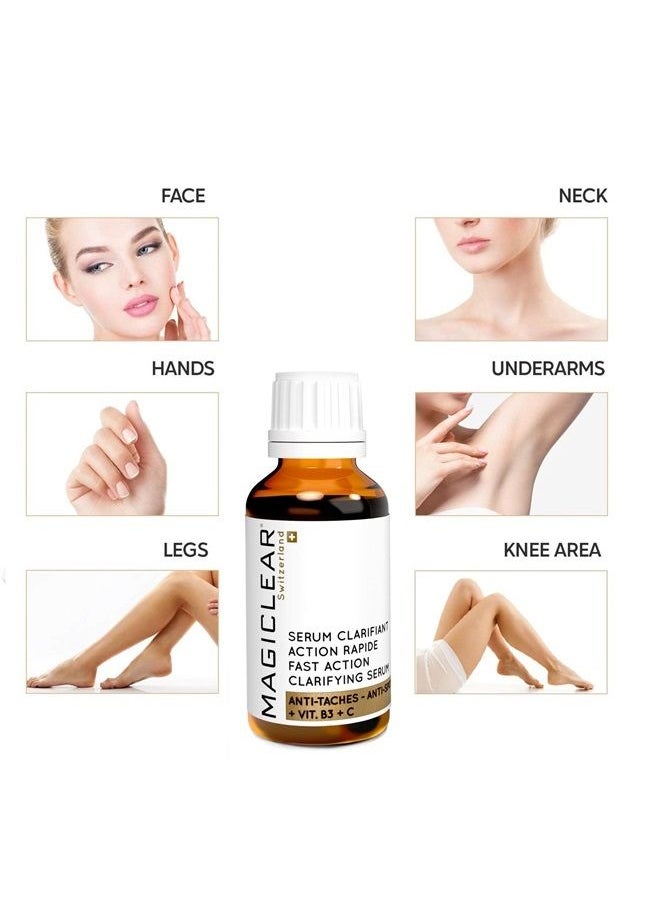 MAGICLEAR - Luxury Swiss Dark Spot Remover for Face Body Serum Hyperpigmentation Treatment Age Sun Melasma Brown Spot Corrector Anti aging Bleaching Skin Lightening Vitamin C + Niacinamide organic Magiclear - Image 1