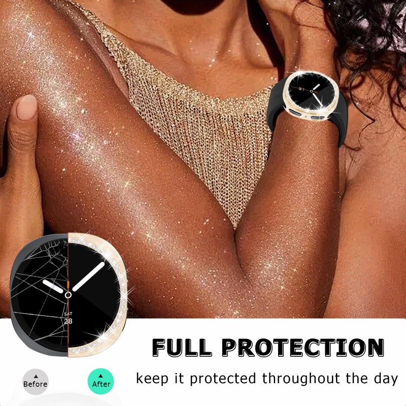 RICHONE [12Pack] Bling Case Compatible with Samsung Galaxy Watch 8 (2025) 40mm Screen Protector, HD Full Protection Flexible TPU Watch Bumper Cover Accessories for Samsung Watch 8 40mm - Image 3