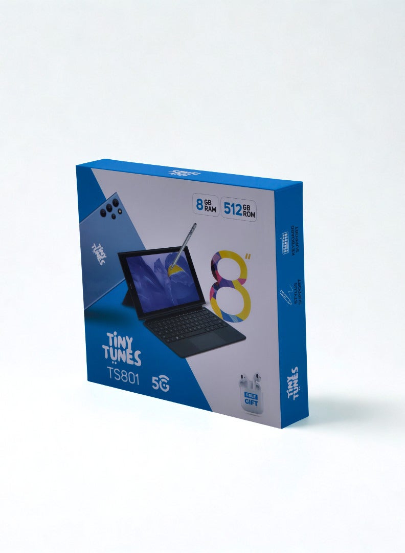 Tiny Tunes TS801 Smart Tablet 8" inch display 8GB RAM 512GB ROM | KEYBOARD | EARBUDS | PEN  - Image 4