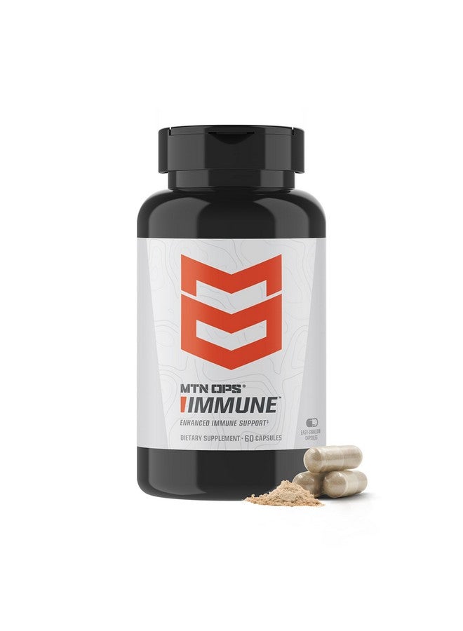 MTN OPS MTN OPS Immune™ Capsules Daily Immune Support with Vitamin D, Vitamin C, Zinc, Elderberry, Echinacea & Antioxidants - 60 Easy-Swallow Capsules - 30 Servings  - Image 1