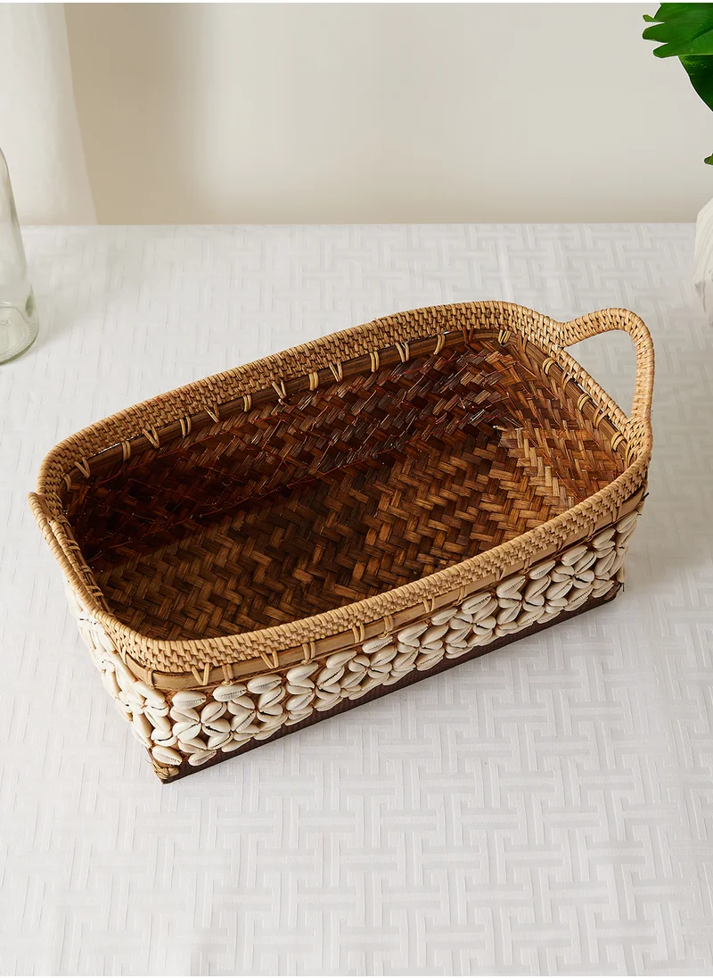 Ayra Boho Basket with Shells