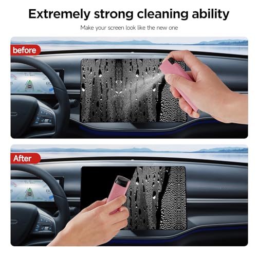 YTT Screen Cleaner, All-in-One Spray & Wipe Cleaner, with Transparent Protective Shell for All Phones, Laptop and Tablet Screens (Pink) - Image 3