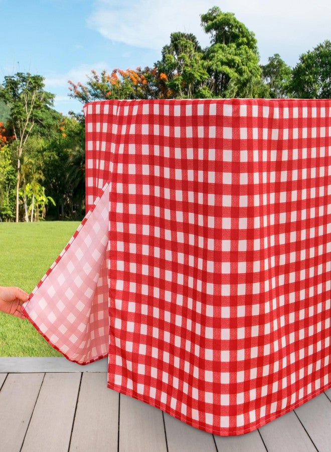 HolidayIdeas Fitted Checkered Picnic Tablecloths for 6 Foot Tables - 72 x 30 Inch - 2 Pack Rectangle Buffalo Plaid Table Cover for Parties, Outdoor Decor, Trade Show (Red and White) - Image 5