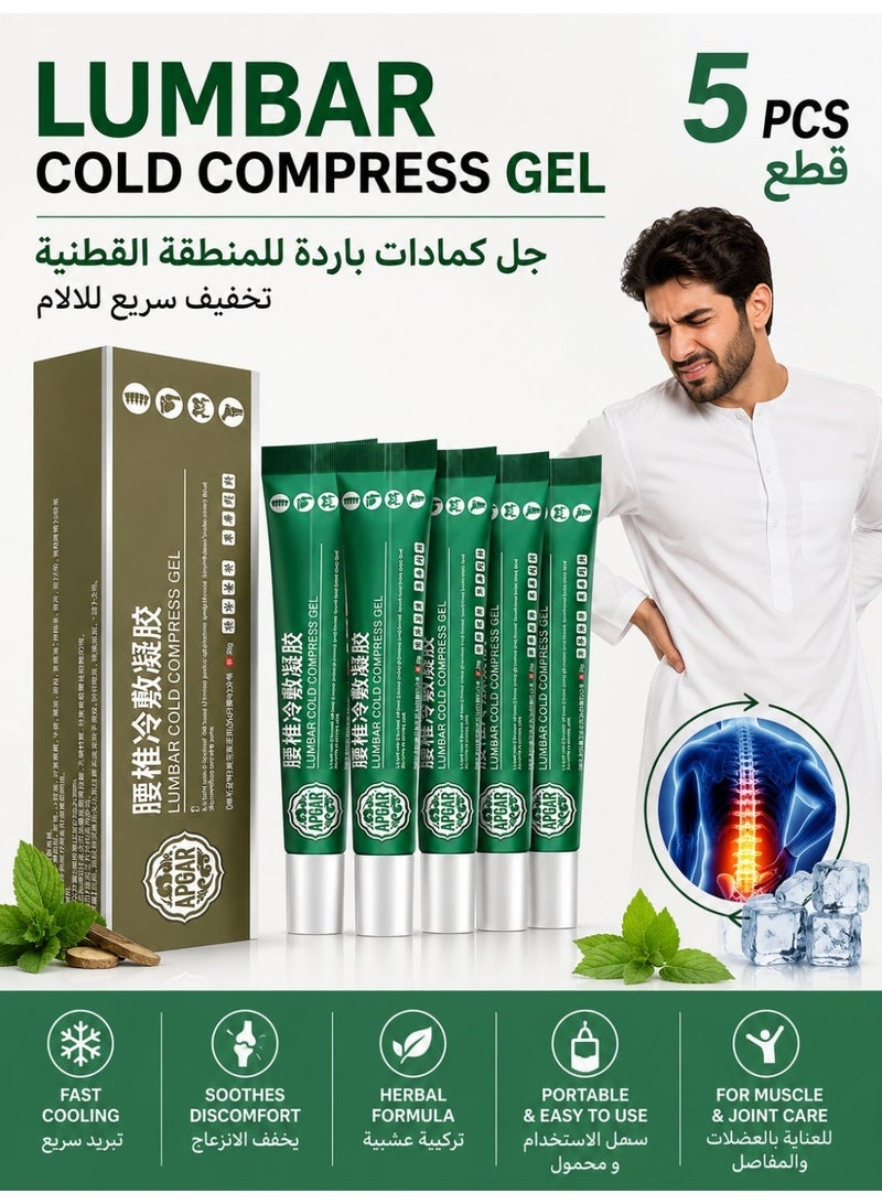 APGAR 5-Pack 20g Natural Herbal Lumbar Cold Gel - Fast-Cooling Formula for Cervical/Knee/Disc Pain Relief, Soothes Joint Discomfort, Portable Daily Use for Muscle & Joint Care - Image 1