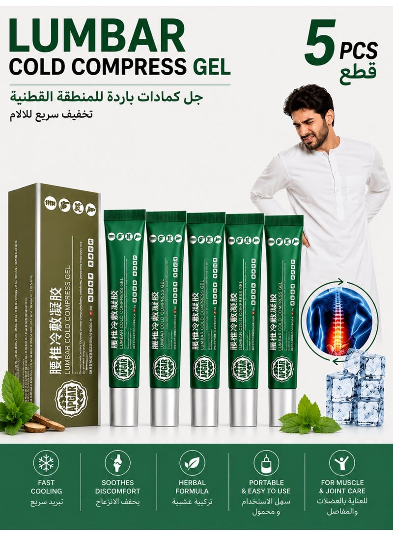 APGAR 5-Pack 20g Lumbar Spine cooling gel, Lumbar Cold Compress gel ,Relief Cervical/Knee/Disc Pain , Soothes Joint Discomfort, Natural Herbal Joint Pain Relief Gel - Image 1