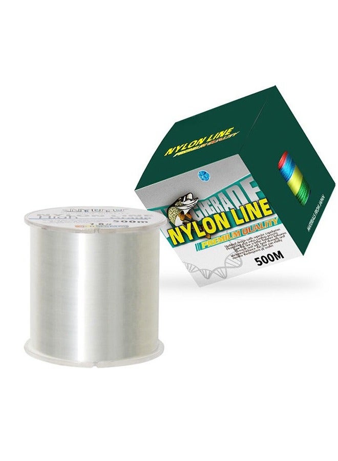 NYLON LINE String Fishing Line Cord Clear Fluorocarbon Strong Monofilament Wire Flexible Wear-Resistant Super Pulling Force Cut For Hanging Decorations Beading Crafts Kite -500M - Image 1