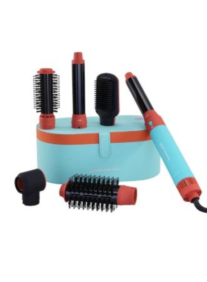 ENZO EN-4133 6-in-1 Electric Hair Styling Tool - Hair Straightener, Curler, Hot Air Brush & One-Step Dryer with Ionic Technology 1500W Power for Fast Salon Styling at Home - Image 2