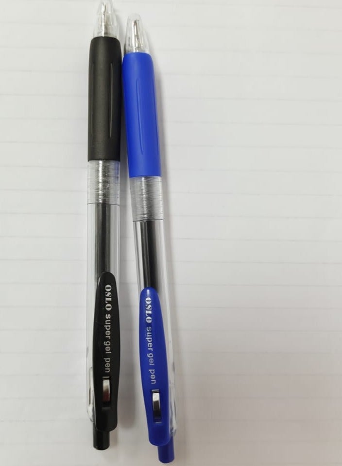 Oslo Gel Pen 0.7mm – Black (6) & Blue (6) – Pack of 12 - Image 2