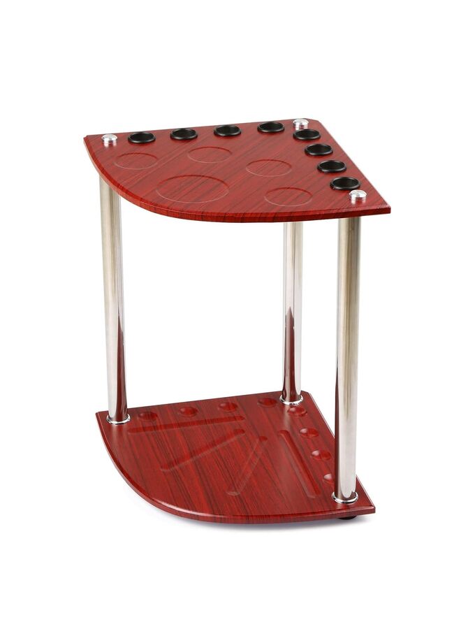 TWood Stand Holds 8 Hole Vertical Pool Cue Holder Billiard Pool Sticks Ball Floor Stand for Pool Sticks Pool Balls Table Accessory (Wine-red-Hold 8 Sticks) - Image 1