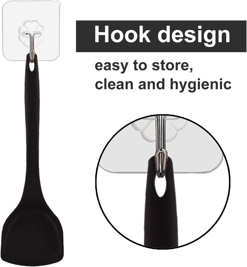 FS COOL FS COOL Wide Silicone Spatula for NonStick Pans High HeatResistant Premium Flexible NonStick Silicon Spatula Baking Spatula Pack of 1 Black - Image 3