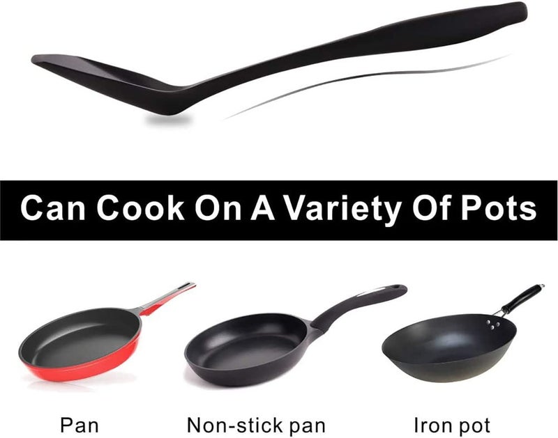FS COOL FS COOL Wide Silicone Spatula for NonStick Pans High HeatResistant Premium Flexible NonStick Silicon Spatula Baking Spatula Pack of 1 Black - Image 4