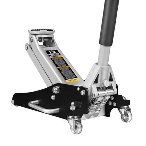 Torin TAM815016L Hydraulic Low Profile Aluminum and Steel Racing Floor Jack with Dual Piston Quick Lift Pump 15 Ton 3000 lb Capacity Black - Image 1