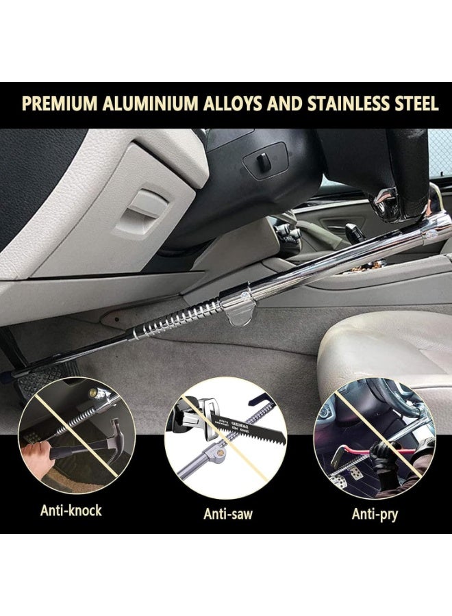 Soofam Car Steering Wheel Lock, Steering Wheel Lock Anti-Theft Device, 3-Section Retractable Car Theft Prevention Device with 2 Keys, Double Hook Car Clutch Lock for Car Truck SUV Van - Image 3