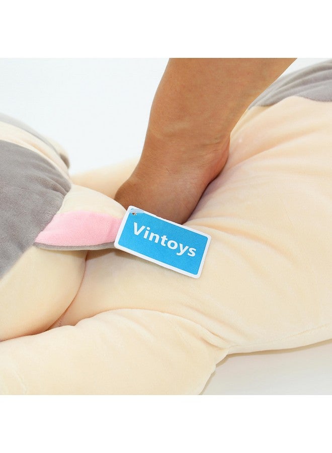 Vintoys وسادة دمى قطة كبيرة ناعمة جداً من فينتويز، دمى قطة رمادية 23.5" - Image 4