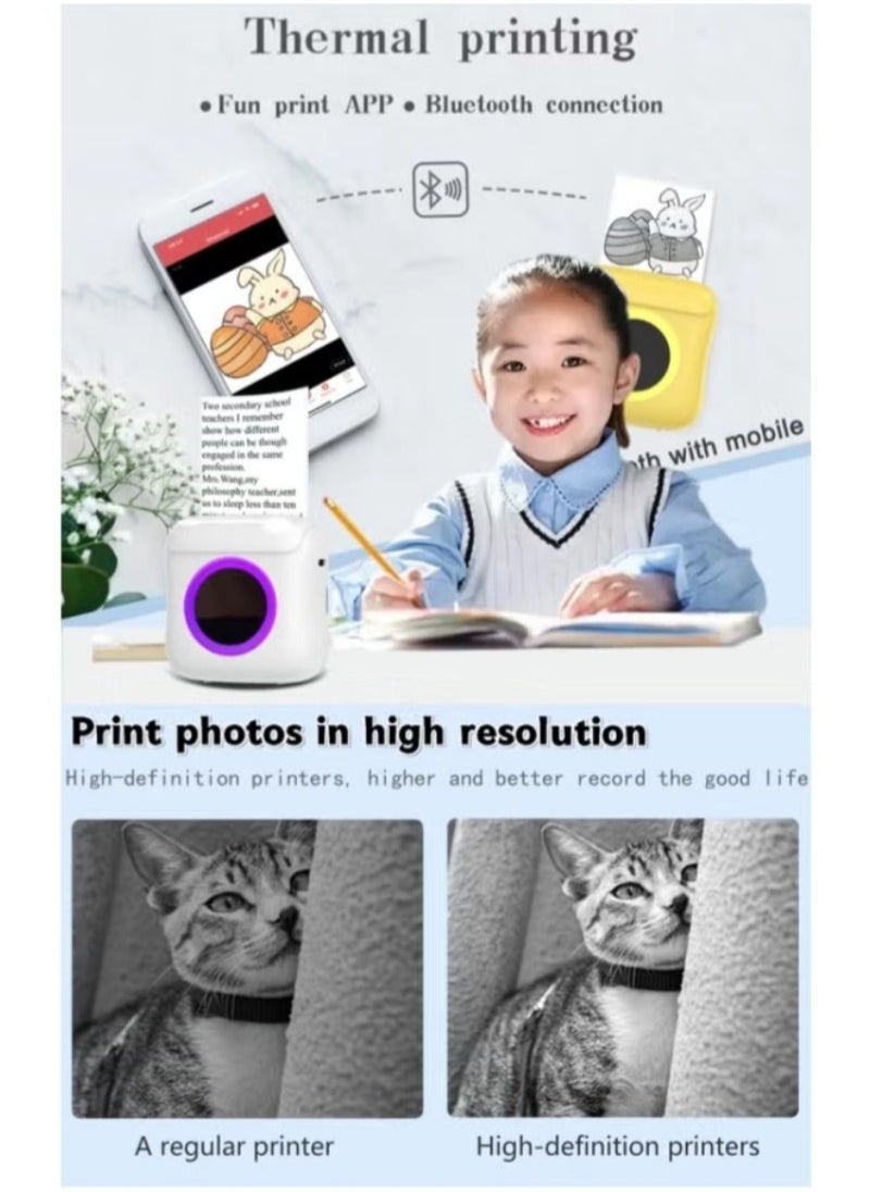 Generic Portable Mini Bluetooth Thermal Printer, Label and Photo Printer, Gift for Kids, Wireless Sticker and Photo Printer for Learning and Office Use  - Image 5