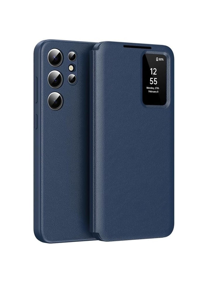 general Flip Case for Galaxy S25 Ultra 2025, Smart Window Sleeping Case Shockproof Leather Case with Card Slot