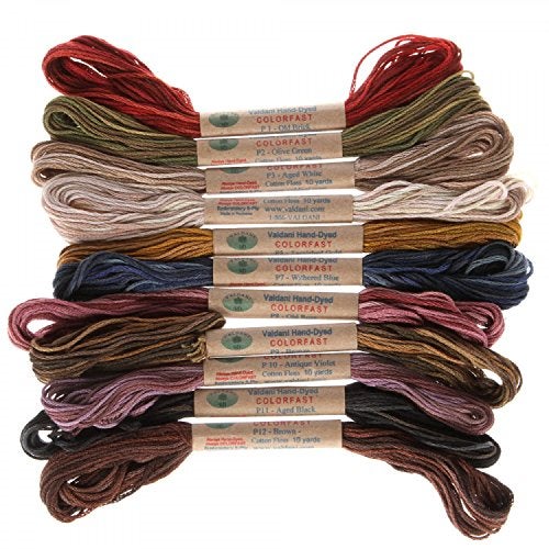 Valdani 12 Valdani 6 Strand Floss Embroidery Thread Vintage Hues 10 Yd Skeins - Image 1