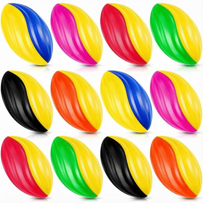 Jerify Mini Footballs for Kids Spiral Foam Football Bulk 5 Inch Soft Small Waterproof Foam Ball Sports Birthday Toddler Football for Indoor and Outdoor Game Fashion Color12 Pcs - Image 3
