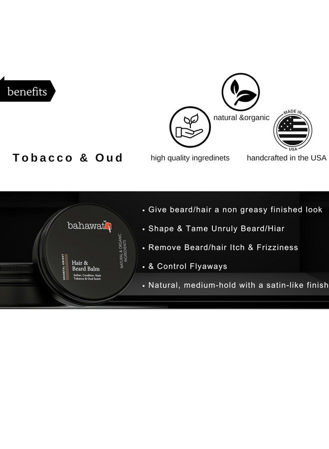 BAHAWAT BAHAWAT Beard Balm Tobacco Oud - Styles, Strengthens & Softens Beards - Natural Beard Conditioner- ZERO GRIT Balm - reduces beard itch, 2 ounce  - Image 4
