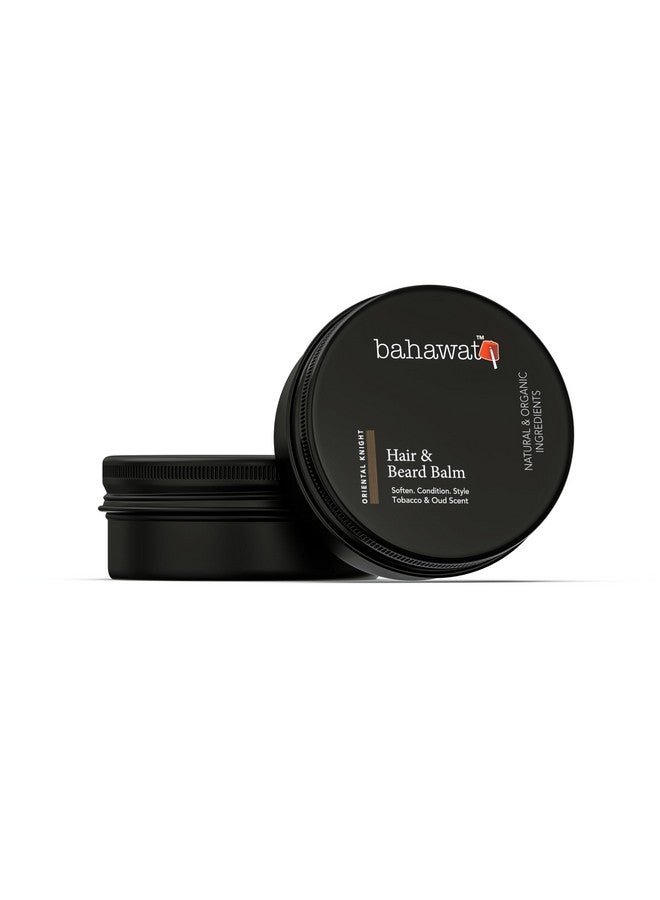 BAHAWAT BAHAWAT Beard Balm Tobacco Oud - Styles, Strengthens & Softens Beards - Natural Beard Conditioner- ZERO GRIT Balm - reduces beard itch, 2 ounce  - Image 1