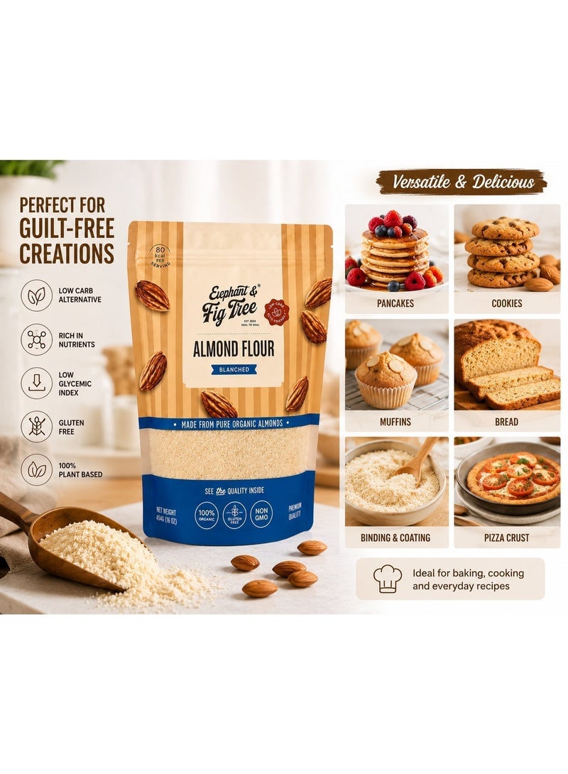 Elephant & Fig Tree Almond Flour 450g – Blanched, 100% Organic, Gluten-Free, Keto & Low-Carb | Made from Pure Organic Almonds - Image 3