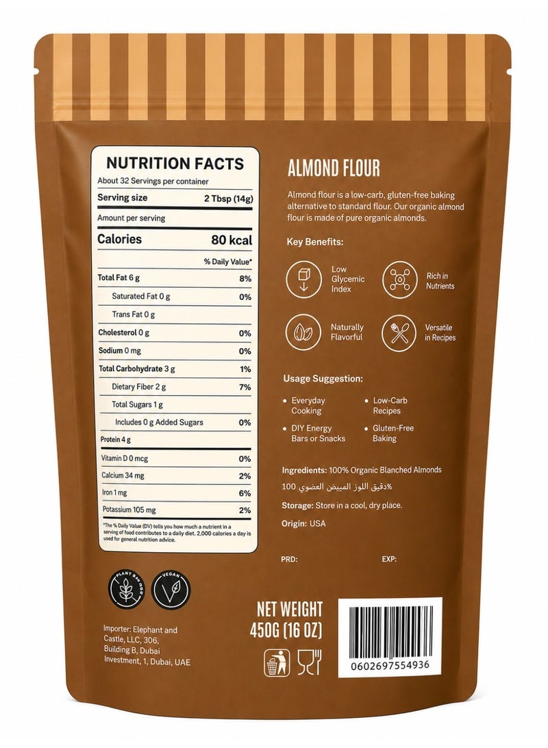 Elephant & Fig Tree Almond Flour 450g – Blanched, 100% Organic, Gluten-Free, Keto & Low-Carb | Made from Pure Organic Almonds - Image 4