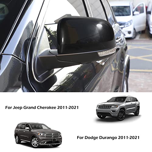 Bonbo Black Top Half Mirror Exterior Upper Cover Trim Exterior Accessories For Jeep Grand Cherokee 2011-2022 & Dodge Durango 2011-2024 （Pack Of 2） - Image 2