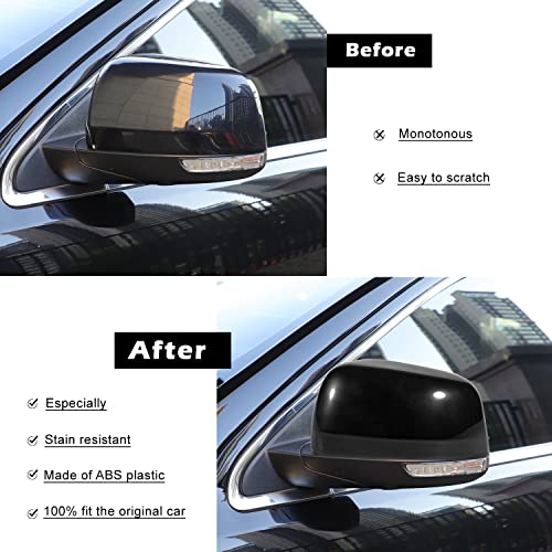Bonbo Black Top Half Mirror Exterior Upper Cover Trim Exterior Accessories For Jeep Grand Cherokee 2011-2022 & Dodge Durango 2011-2024 （Pack Of 2） - Image 5