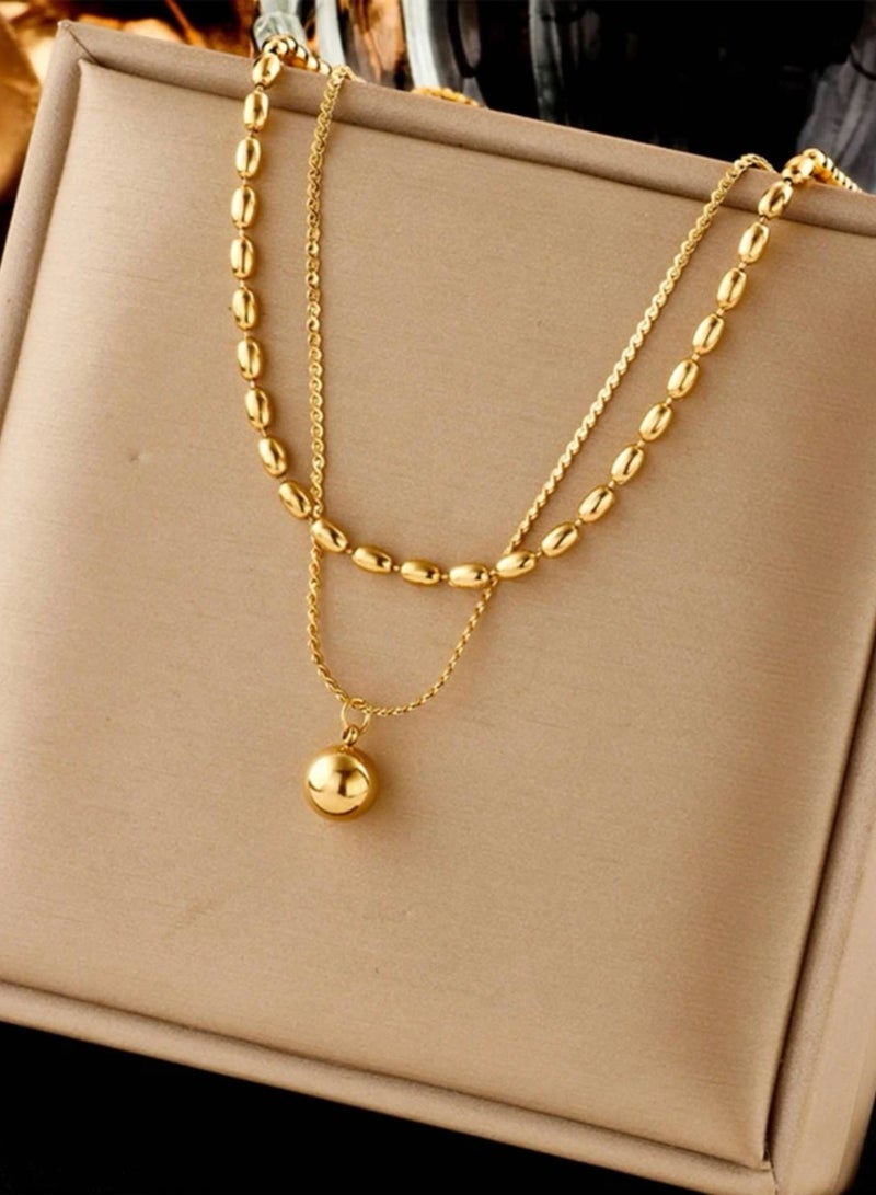 Jewelry 4You Stylish Stainless Steel 18k Gold Plated Necklace For Women - Image 1