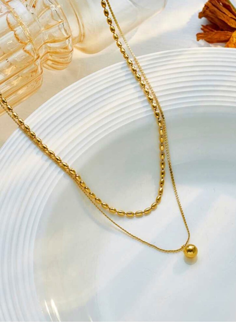 Jewelry 4You Stylish Stainless Steel 18k Gold Plated Necklace For Women - Image 2