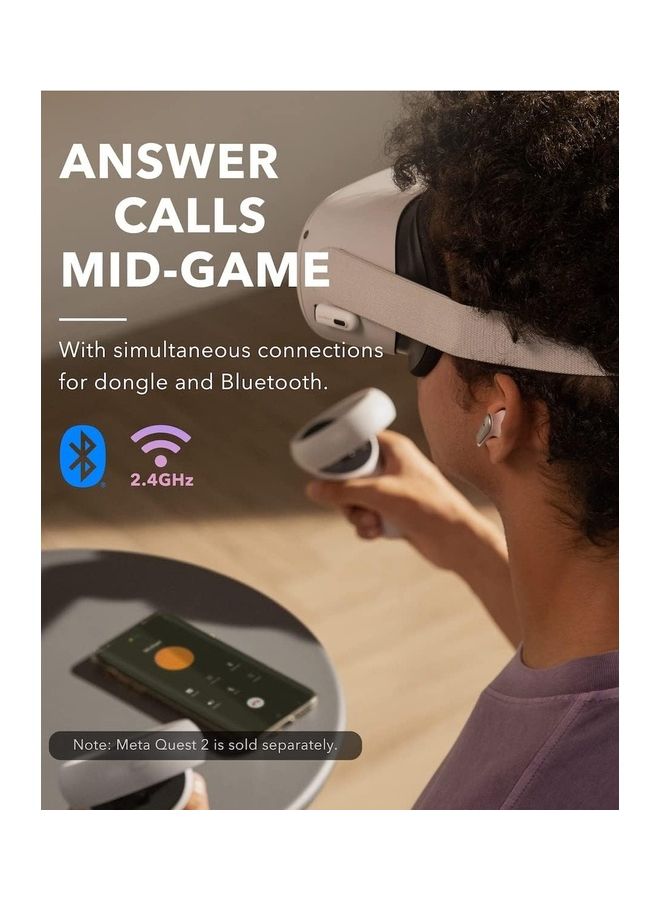 Soundcore VR P10 Wireless Gaming Earbuds, Meta Quest 2 Accessories, 30ms Low Latency, Dual Connection, 2.4GHz, USB-C Dongle Included, Compatible With Steam Deck, PS4, PS5, PC, Switch Aurora - Image 4