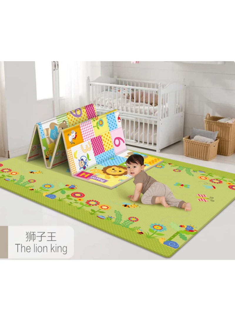 1PCS Play Mat for Infants Non-Toxic Baby Rug Cushioned Baby Mat Waterproof Playmat Reversible Double Sided Kindergarten Mat Kid Toddler Crawl Playmat 180 * 100 * 0.6cm Lion Kingdom - Image 1