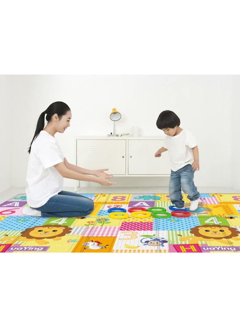 1PCS Play Mat for Infants Non-Toxic Baby Rug Cushioned Baby Mat Waterproof Playmat Reversible Double Sided Kindergarten Mat Kid Toddler Crawl Playmat 180 * 100 * 0.6cm Lion Kingdom - Image 3