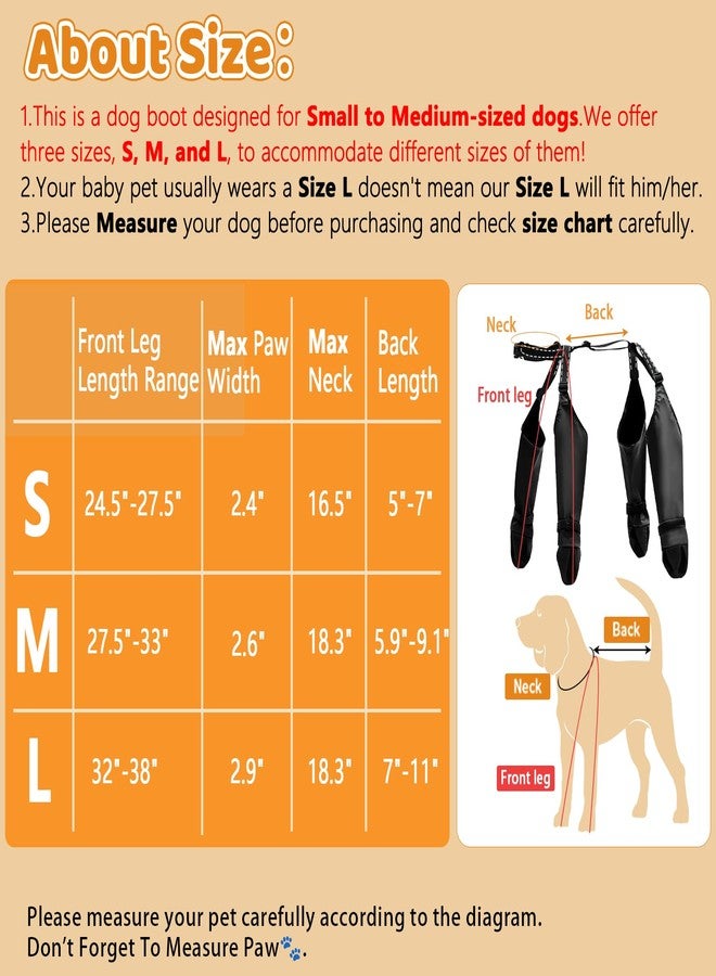 BECEMURU Winter Dog Boots Leggings with Anti-Slip Sole, Dog Paw Protector, Perfect for Outdoor Walking, Hiking, Waterproof and Anti-Fall Dog Shoes with Adjustable Strap (S) - Image 2