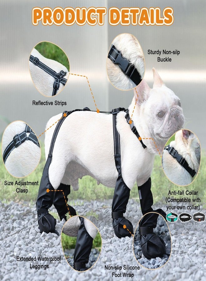 BECEMURU Winter Dog Boots Leggings with Anti-Slip Sole, Dog Paw Protector, Perfect for Outdoor Walking, Hiking, Waterproof and Anti-Fall Dog Shoes with Adjustable Strap (S) - Image 3