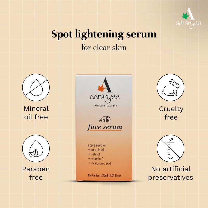 Aaranyaa Aaranyaa Vedic Face Serum 30ml Skin Natural Vitamin CHyaluronic Acid Retinol Face Serum For Daily Glow Reduce Dark Spot For Uneven Dull Skin All Skin Type Paraben Free  - Image 4