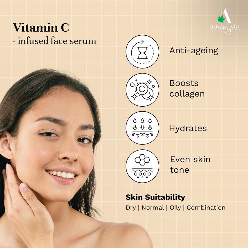 Aaranyaa Aaranyaa Vedic Face Serum 30ml Skin Natural Vitamin CHyaluronic Acid Retinol Face Serum For Daily Glow Reduce Dark Spot For Uneven Dull Skin All Skin Type Paraben Free  - Image 5