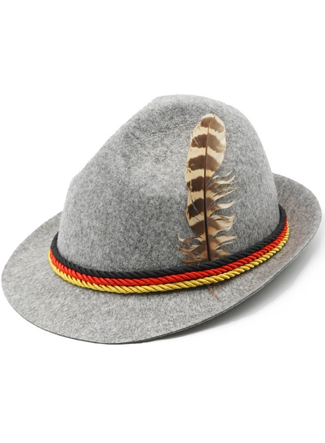 NIBEMINENT Halloween hats, German Oktoberfest hats, grey Munich hats, carnival festival performance accessories and decorations