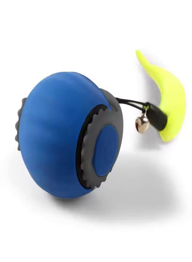 ZYKORNIUM Interactive Cat Toy Ball - Automatic Rolling Rechargeable Cat Toy, Chasing Ball for Indoor Cats & Kittens, Feather Tail, Self-Moving Toy, Fast & Slow Speed (Blue) - Image 3