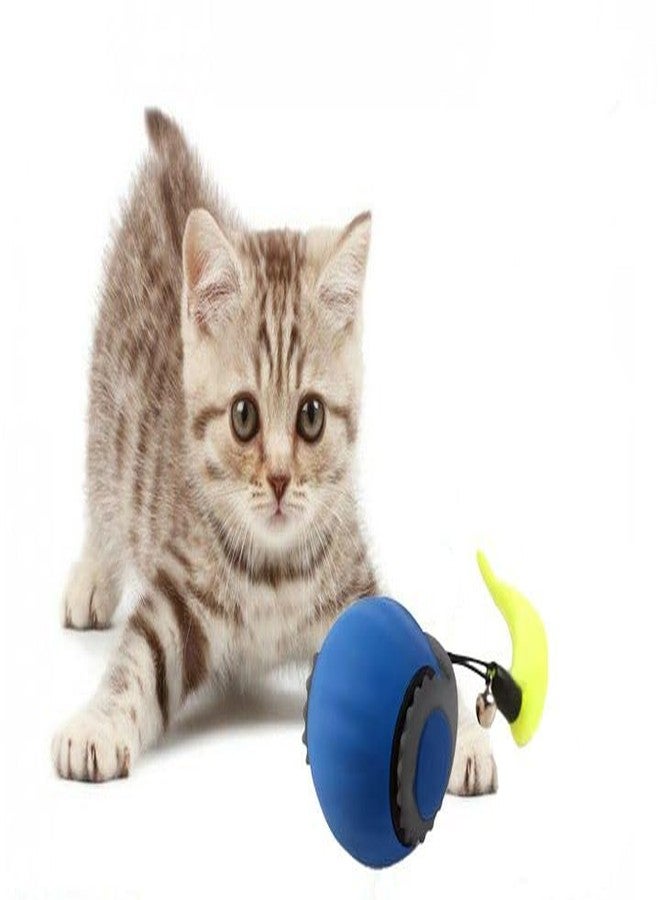 ZYKORNIUM Interactive Cat Toy Ball - Automatic Rolling Rechargeable Cat Toy, Chasing Ball for Indoor Cats & Kittens, Feather Tail, Self-Moving Toy, Fast & Slow Speed (Blue) - Image 2