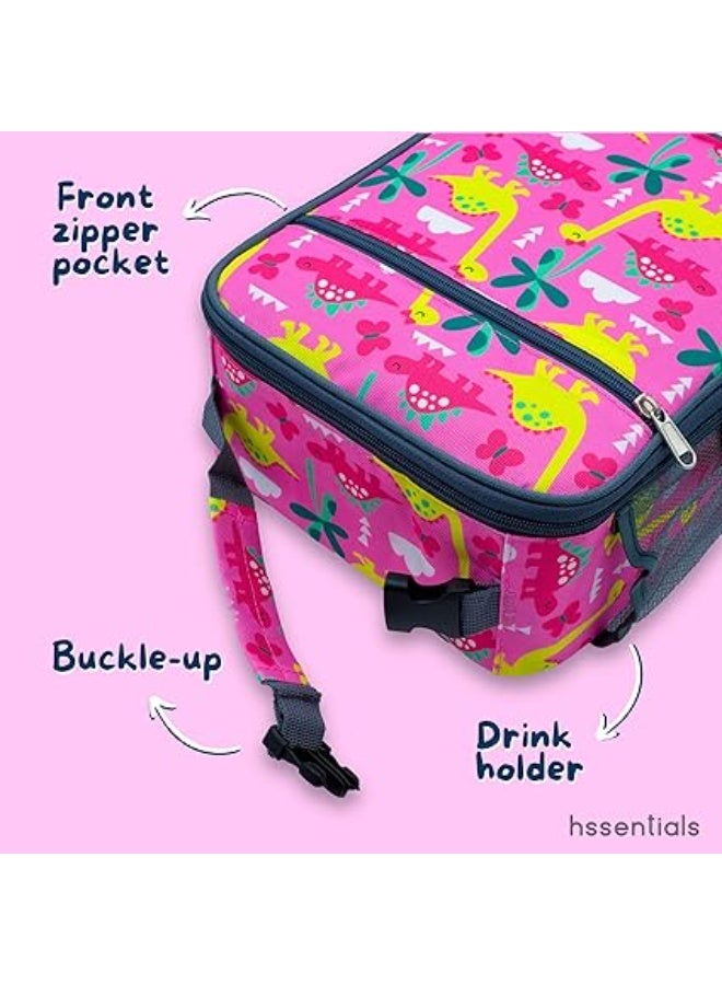 hssentials Insulated Lunch Bag (Dino Pink) - Image 5