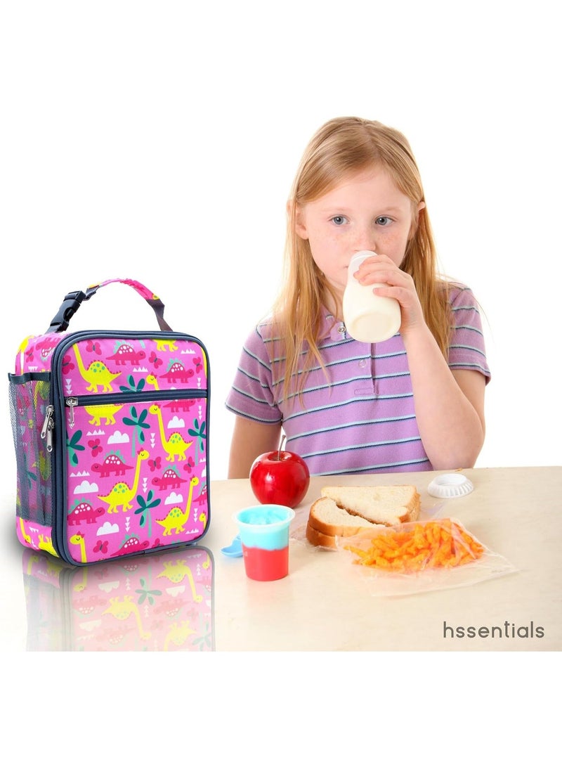 hssentials Insulated Lunch Bag (Dino Pink) - Image 3