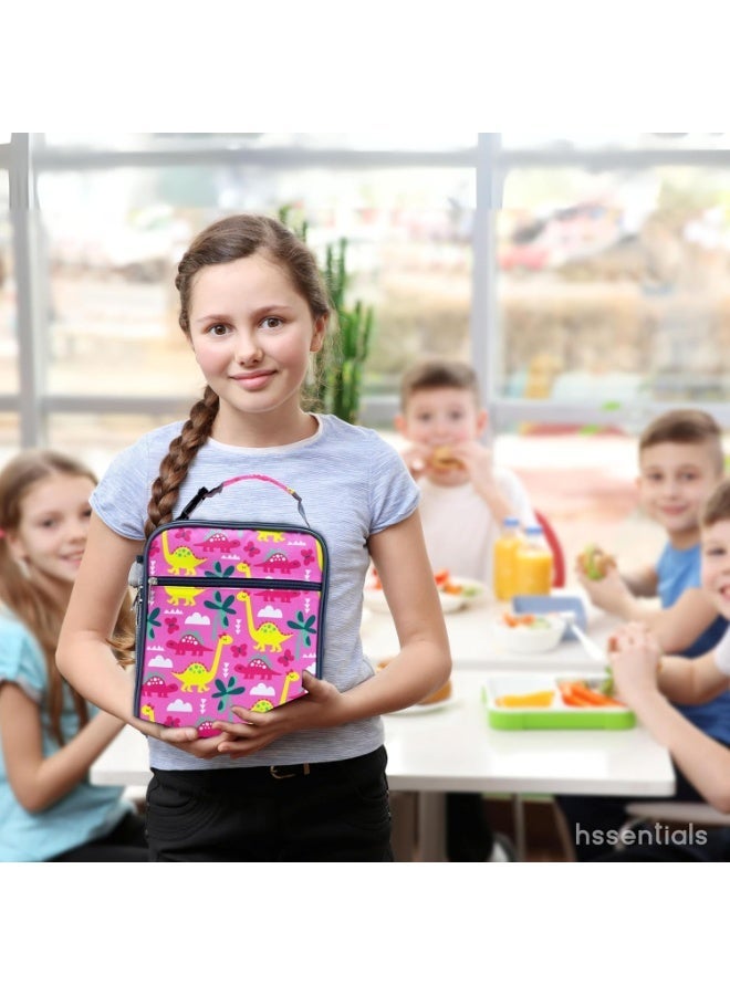 hssentials Insulated Lunch Bag (Dino Pink) - Image 4
