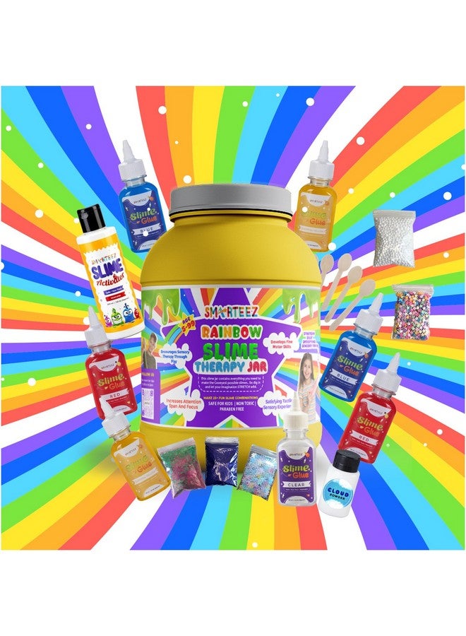 SMARTEEZ Rainbow Slime Therapy JAR | Rainbow Slime KIT | Slime Making KIT | 25+ Slime Combinations | Cloud Slime | Metallic Slime | Colorful Slime | Non Toxic | Safe | Kid Friendly | Jelly Putty Toys - Image 1